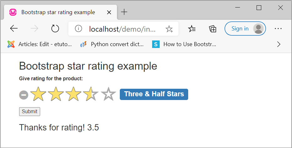 Bootstrap Star Rating