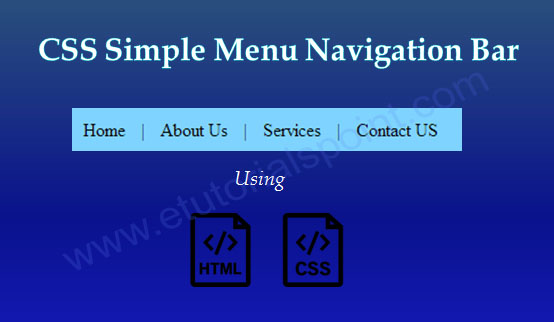 CSS Simple Menu Navigation Bar