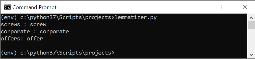 Python lemmatizer
