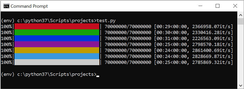 Python progress bar color