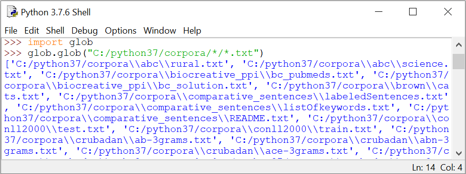 Python glob program