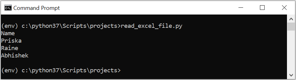 Python Read Excel Column