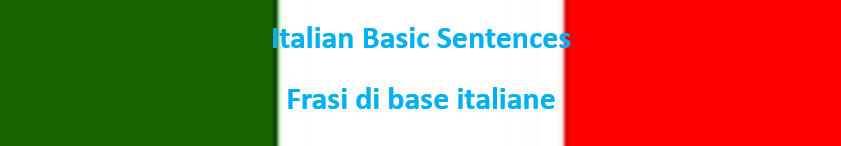 Italian basic Sentense